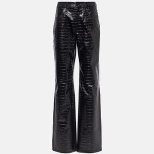 THE FRANKIE SHOP Bonnie croc-effect faux leather pants Size M